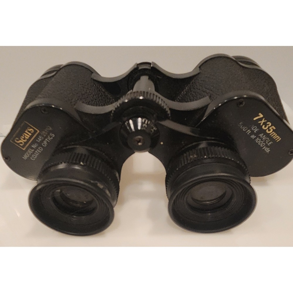 Vintage Sears Black Binoculars‎ Wide Angle 7x35mm 500ft at 1000yds